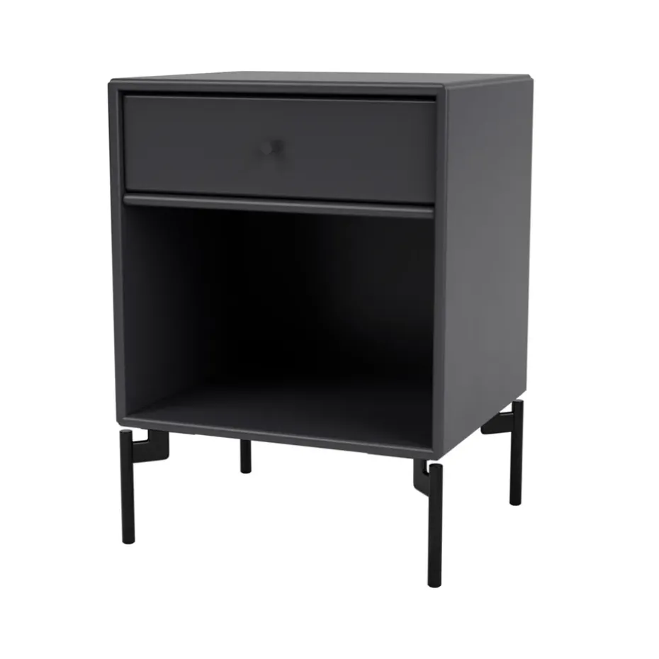 Table de chevet Dream, anthracite 04, pieds noirs laqués