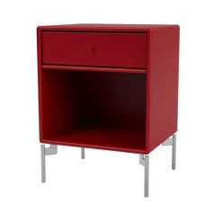 Table de chevet Dream, beetroot 165, pieds chromés