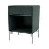 Table de chevet Dream, black jade 163, pieds chromés