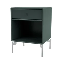 Table de chevet Dream, black jade 163, pieds chromés