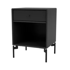 Table de chevet Dream, black 05, pieds noirs laqués