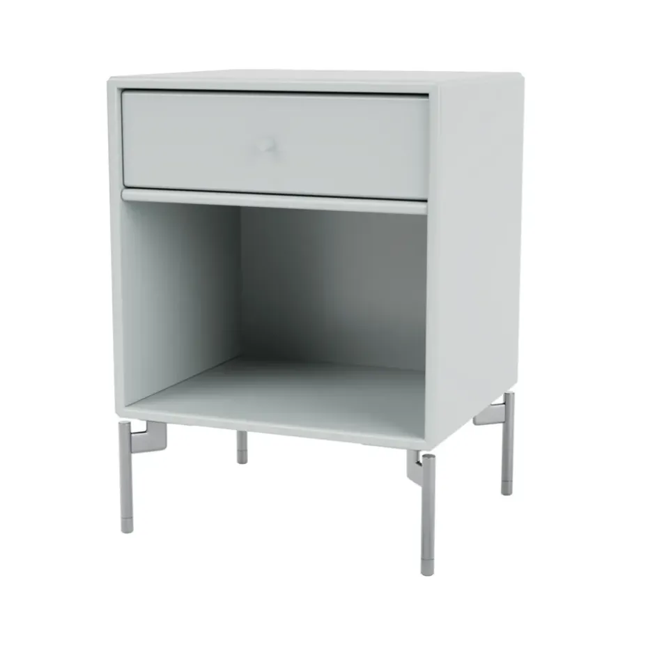 Table de chevet Dream, oyster 156, pieds chromés