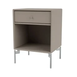Table de chevet Dream, truffle 141, pieds chromés