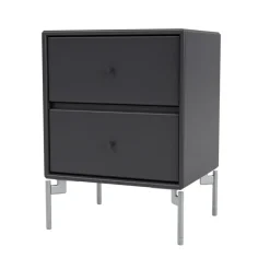 Table de chevet Drift, anthracite 04, pieds chromés cm
