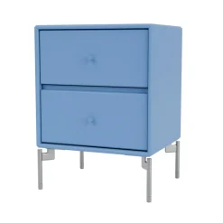 Table de chevet Drift, azure 154, pieds chromés cm