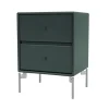 Table de chevet Drift, black jade 163, pieds chromés cm