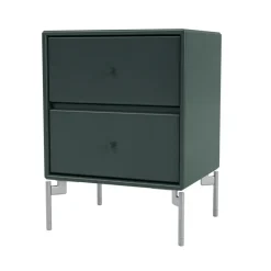 Table de chevet Drift, black jade 163, pieds chromés cm