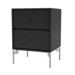 Table de chevet Drift, black 05, pieds chromés cm
