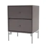 Table de chevet Drift, Coffee 35, pieds chromés cm