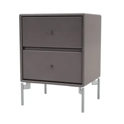 Table de chevet Drift, Coffee 35, pieds chromés cm