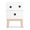 Table de chevet Peep S1, blanc, chêne pigmenté blanc