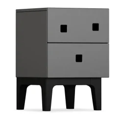 Table de chevet Peep S1, slate grey, noir laqué