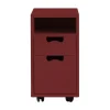 Table de chevet Snö G3, Brown red, roues noires