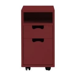 Table de chevet Snö G3, Brown red, roues noires