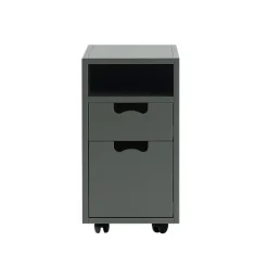 Table de chevet Snö G3, green khaki, roues noires