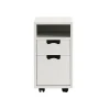 Table de chevet Snö G3, white, roues noires