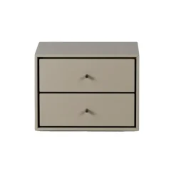 Table de chevet Volt suspendue, Beige-acier inoxydable