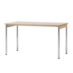 Table de conférence Co Table 140x70cm, Chrome, laminate creme