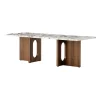 Table de salon Androgyne, Noyer-Calacatta viola