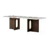 Table de salon Androgyne, Chêne foncé-Calacatta viola