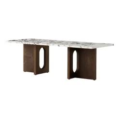 Table de salon Androgyne, Chêne foncé-Calacatta viola