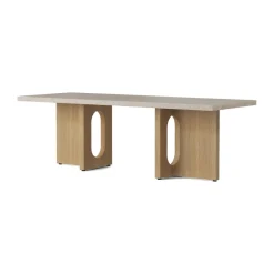 Table de salon Androgyne, sable/kunis breccia, structure en chêne
