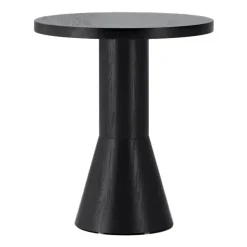 Table Draft Ø50 cm, Frêne teinté noir