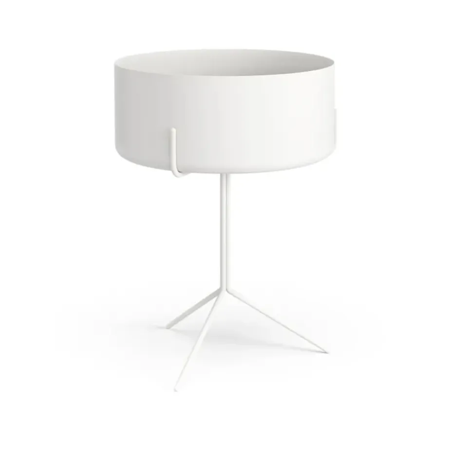 Table Drum, blanc, pot
