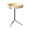 Table Drum, laqué naturel-h.56cm-structure noire