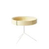 Table Drum, laqué naturel-h.36cm-structure blanche
