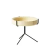 Table Drum, laqué naturel-h.36cm-structure noire