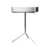 Table Drum, Vernis blanc-h.56cm-structure blanche