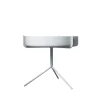 Table Drum, Vernis blanc-h.36cm-structure blanche