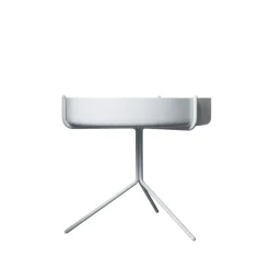Table Drum, Vernis blanc-h.36cm-structure blanche