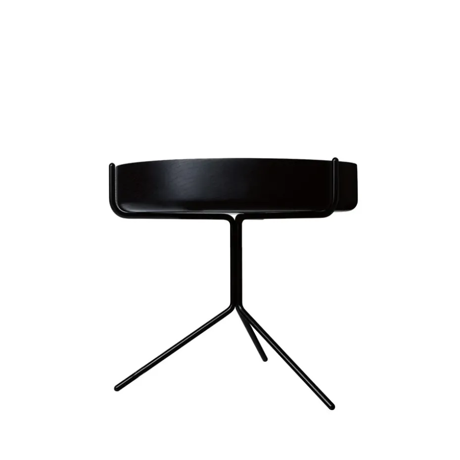 Table Drum, Vernis noir-h.36cm-structure noire