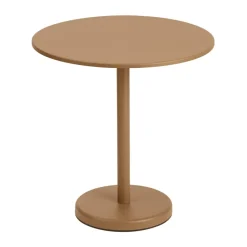 Table en acier Linear Ø70 cm, Burnt orange