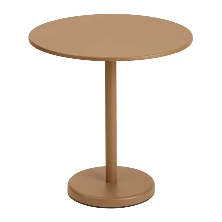 Table en acier Linear Ø70 cm, Burnt orange