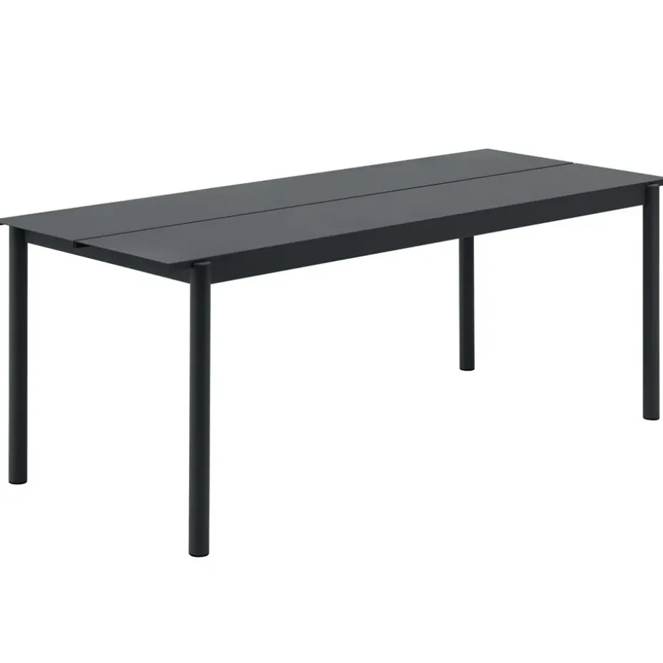 Table en acier Linear steel table 200 cm, Black