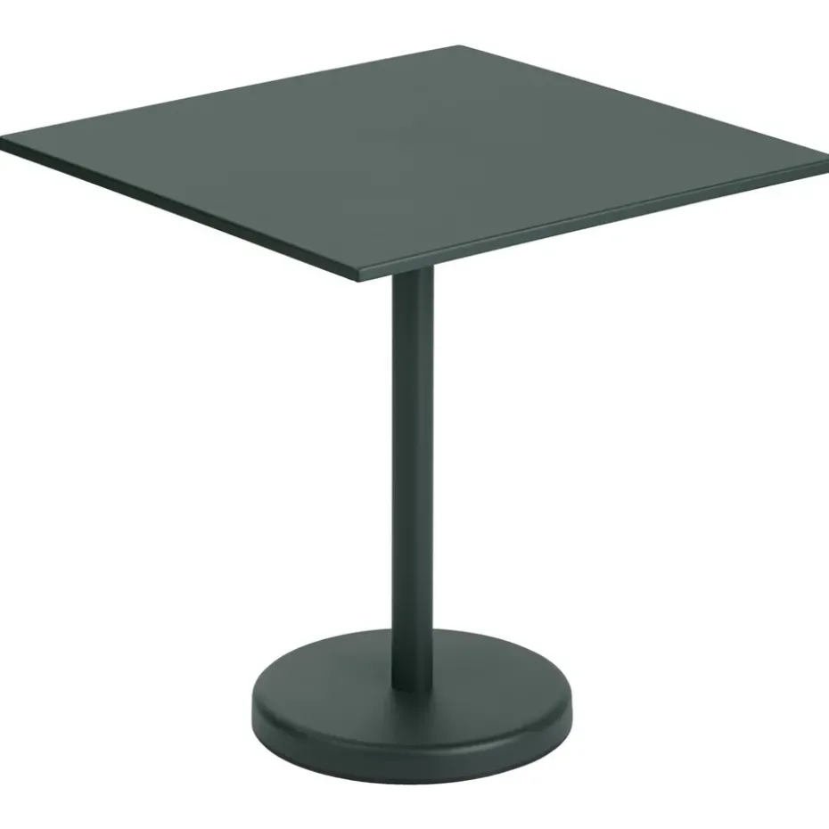 Table en acier Linear 70x70, Dark green