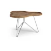 Table Flower Mono édition spéciale 62x66 cm, H39 cm noyer laqué acier chromé