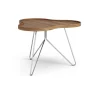 Table Flower Mono édition spéciale 62x66 cm, H45 cm noyer laqué acier chromé