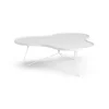 Table Flower mono 107x114 cm, H39 cm frêne laminé blanc