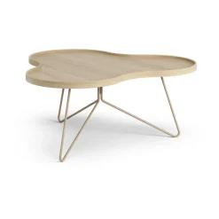 Table Flower mono 84x90 cm, H39 Chêne laqué-nutmeg RAL1019