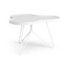 Table Flower mono 62x66 cm, H39 cm frêne laminé blanc
