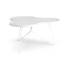 Table Flower mono 84x90 cm, H45 cm frêne laminé blanc