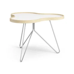 Table Flower 62x66 cm, H45 cm bouleau laqué