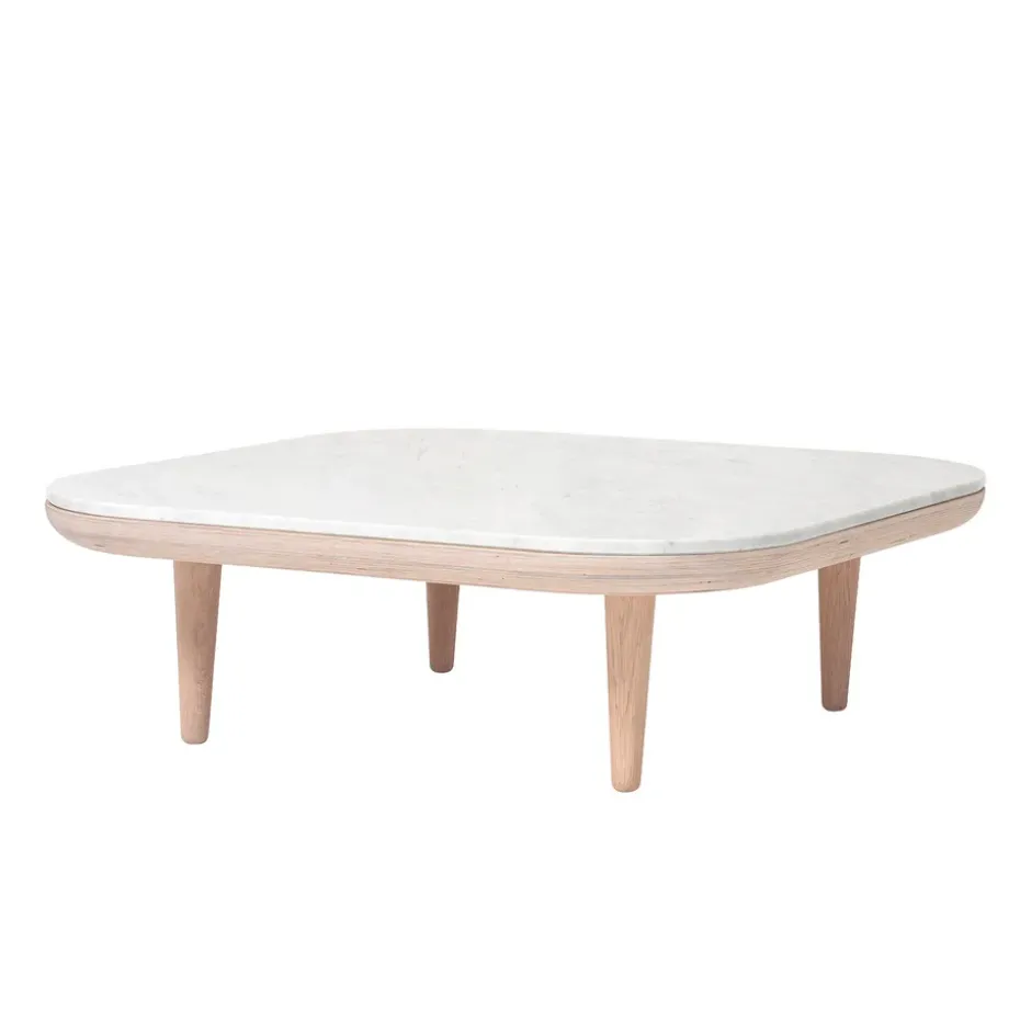 Table Fly SC4, chêne huilé clair + marbre blanc