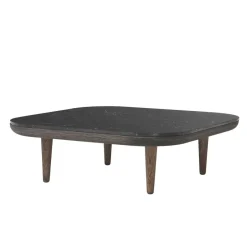 Table Fly SC4, chêne huilé fumé + marbre noir
