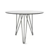 Table High Tech, ø90 cm, Blanc -structure en acier avec galvanisation à chaud