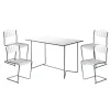 Table High Tech rectangulaire, Blanc-structure en acier avec galvanisation à chaud